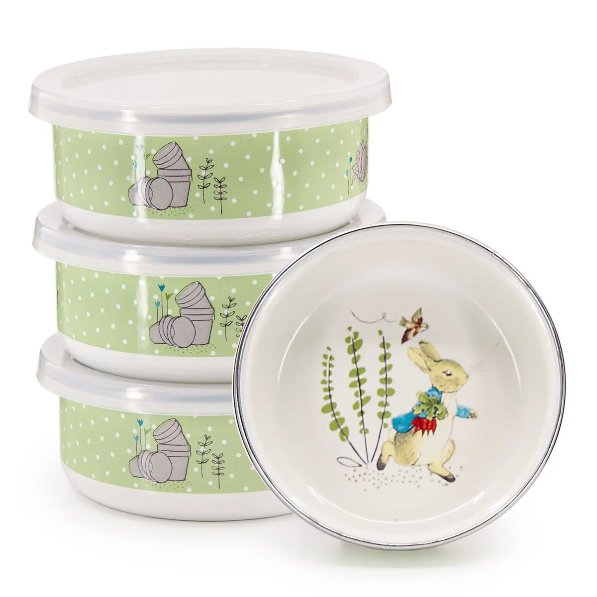 Golden Rabit Enamelware Polka Dot Peter Child Bowls