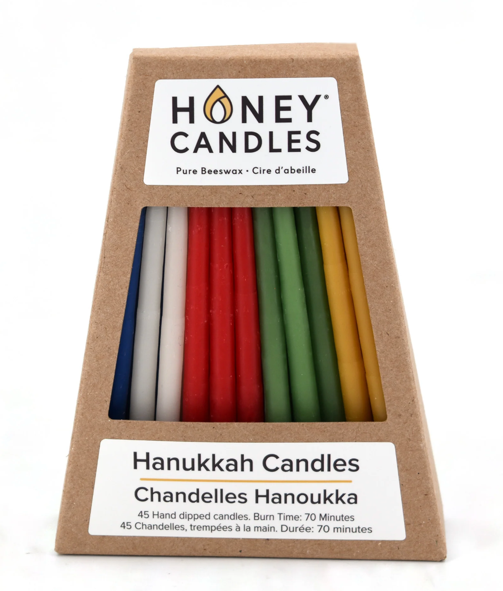 Hanukkah Candles - Royal Colors Beeswax