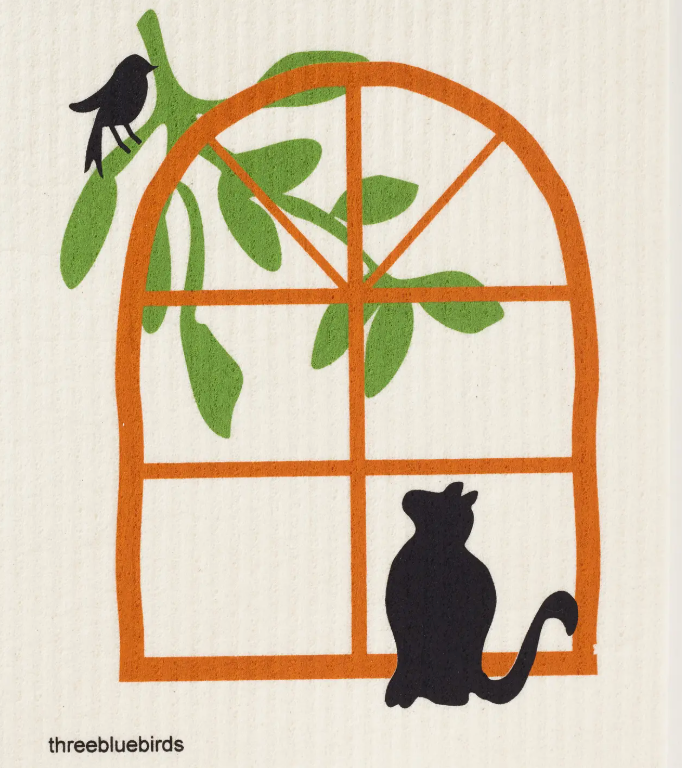 Swedish Dishcloth - Cat in Window