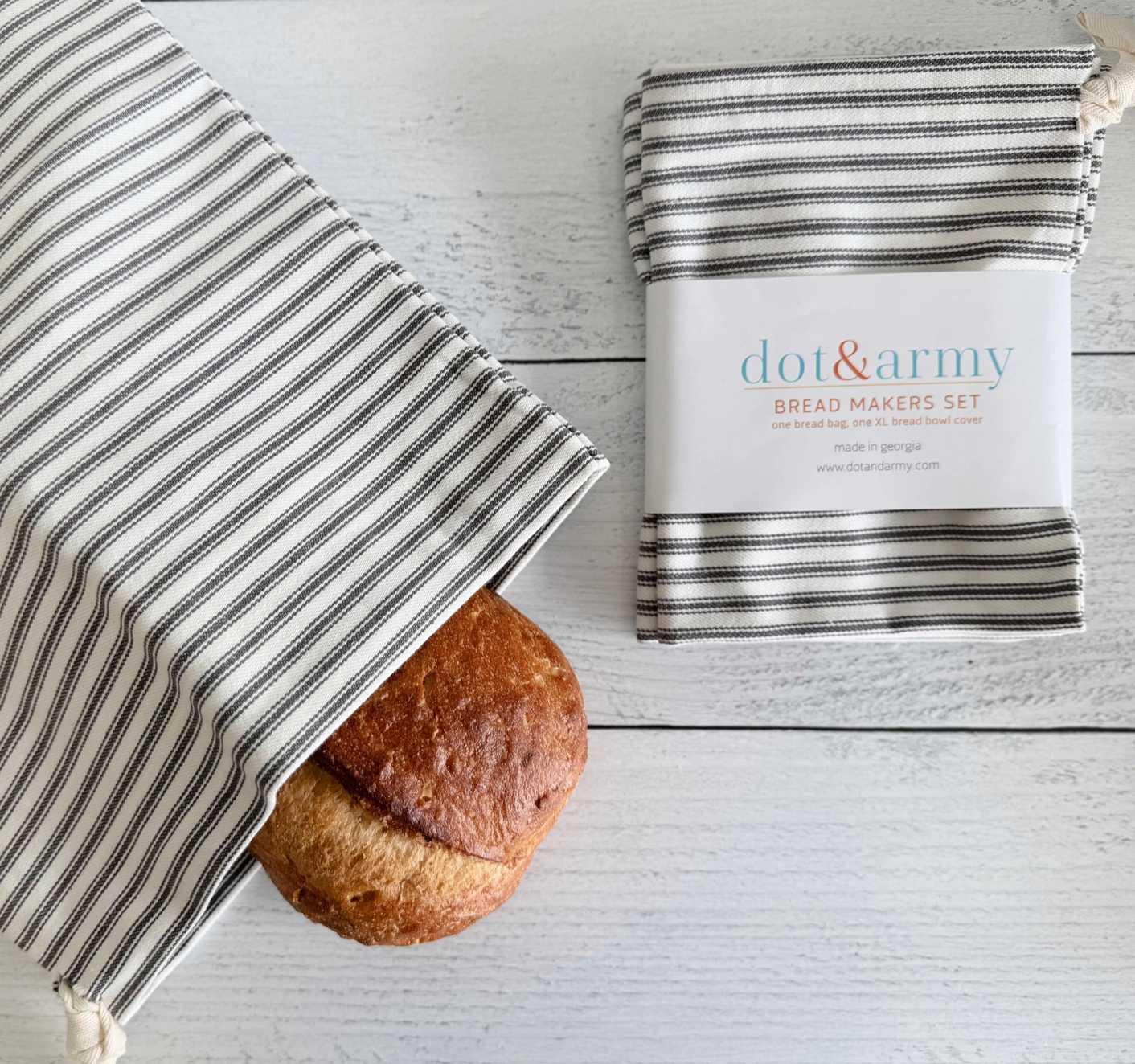 Linen / Cotton Bread Bags, Set of Two