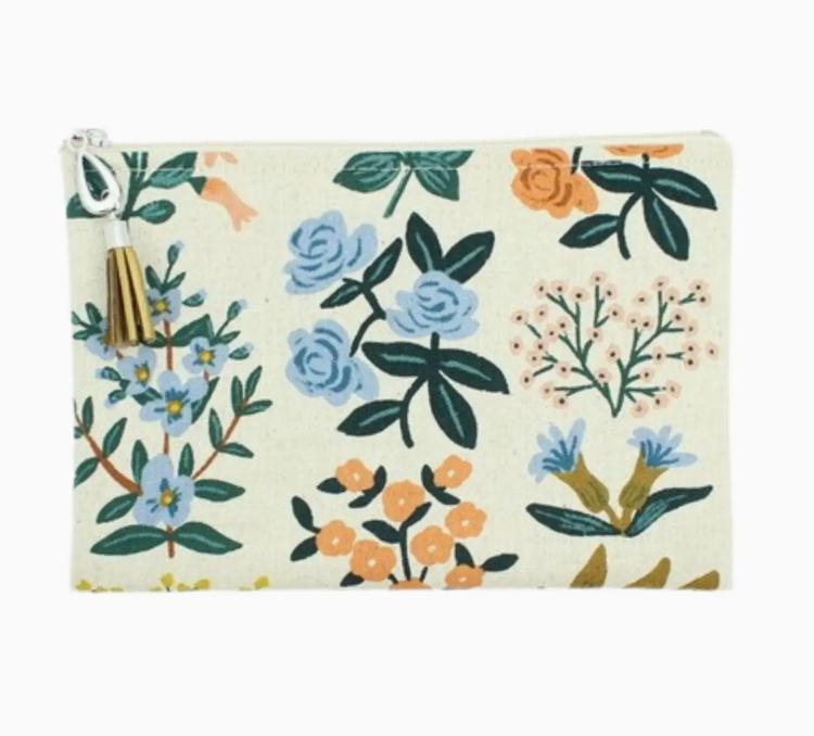 Linen/Cotton Print Pouch - Various Patterns