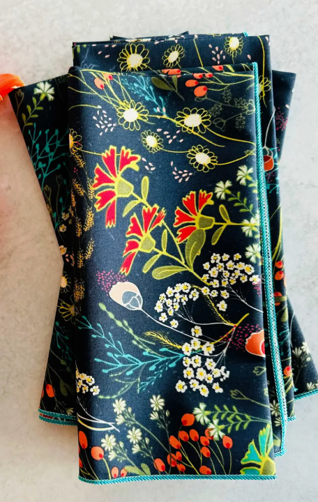 Cotton Napkins - Pretty Peacock, Set of 4