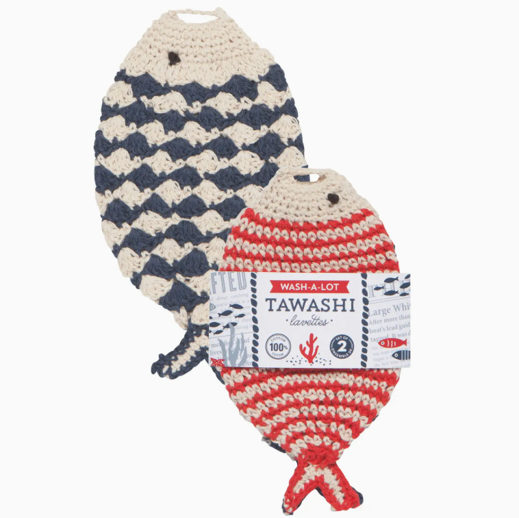 Crocheted Fish Dishcloths - Set of 2