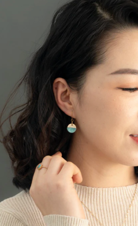 Starfish Project Jewelry - Refresh Aqua Agate and Gold Earrings