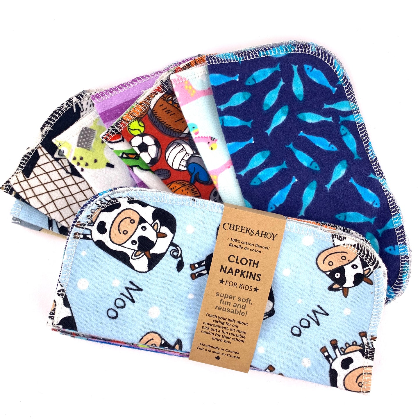 Cloth Napkins for Kids - Set of 10