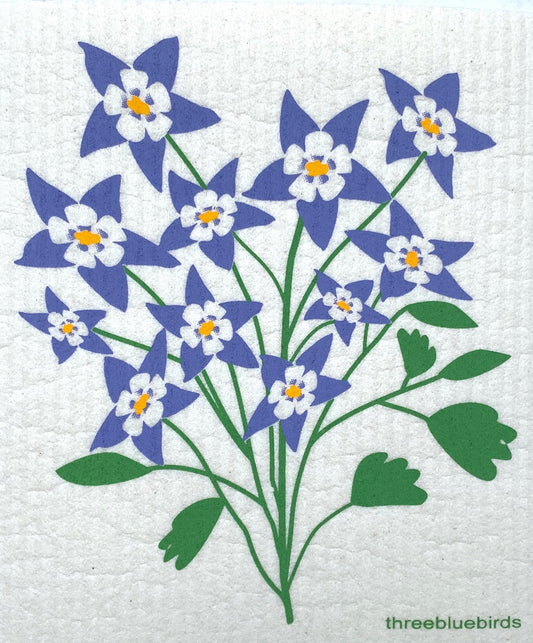 Swedish Dishcloth - Columbine Flower