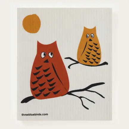 Swedish Dishcloth - Brown Whoo