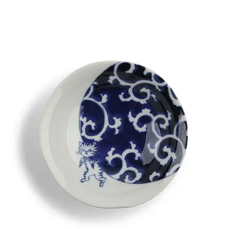 Blue & White Cat Burglar Bowl 5.25"