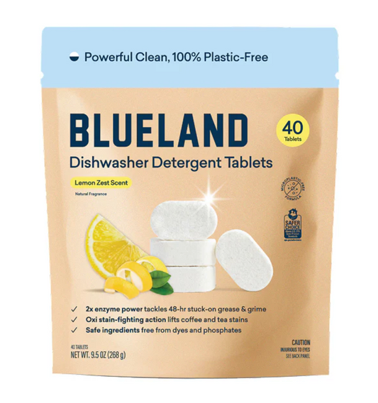 Blueland - Dishwasher Tablets Pouch, Lemon Zest Scent - 40 Tablets