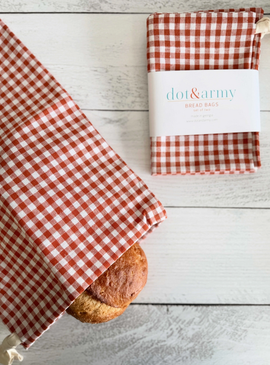 Linen / Cotton Bread Bags, Set of Two