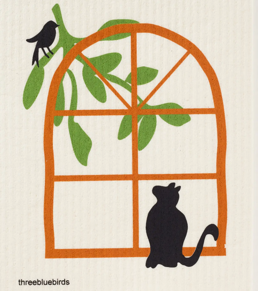 Swedish Dishcloth - Cat in Window