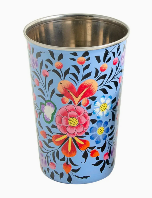 Enamelware Tumbler, Hand-Painted - Ketaki