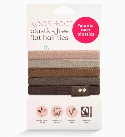 Biodegradable Flat Hair Ties, Earth Tints
