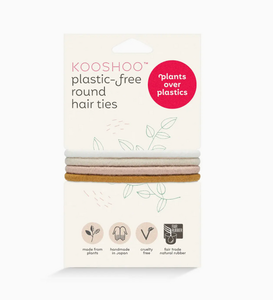 Biodegradable Round Hair Ties, Golden 4 Pack