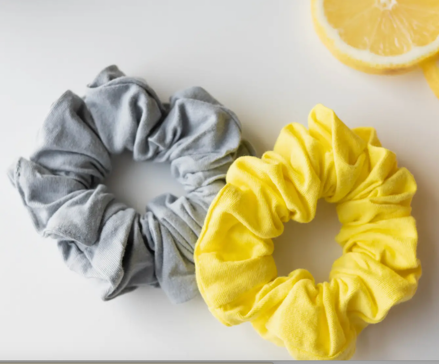 Biodegradable Hair Scrunchies, Sunrise - Grey / Yellow