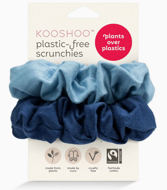 Biodegradable Hair Scrunchies, True Blue