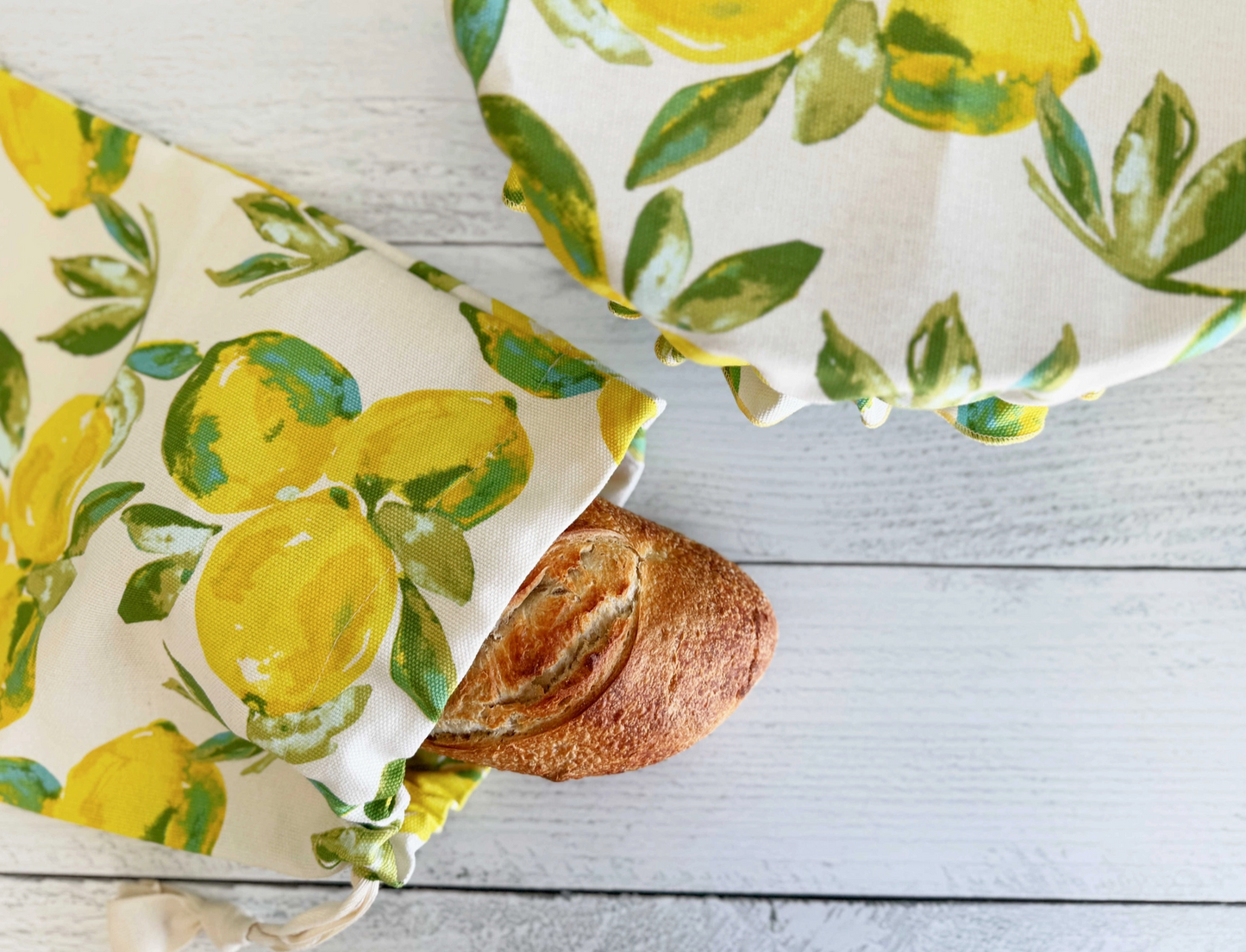 Linen / Cotton Bread Makers Set - Bowl Cover and Bag, Various Patterns