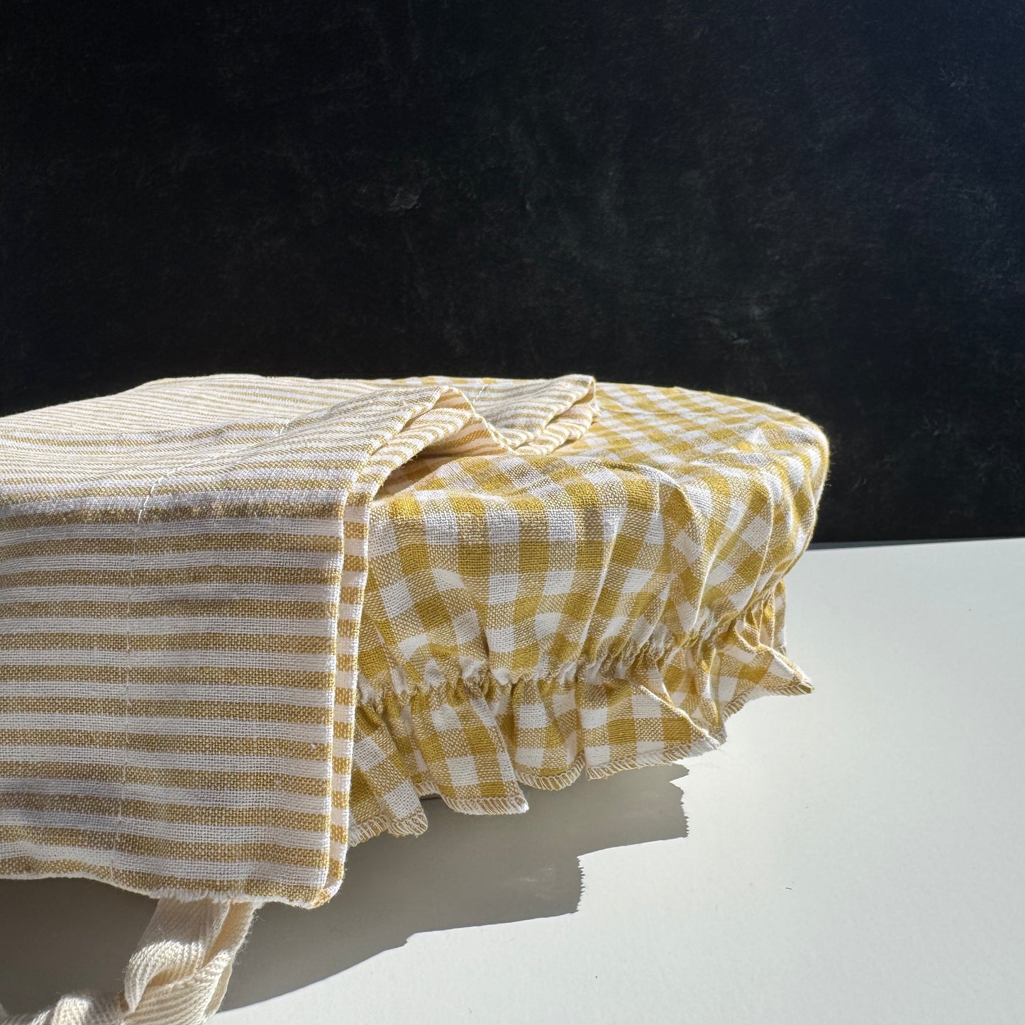 Linen / Cotton Bread Makers Set - Bowl Cover and Bag, Various Patterns