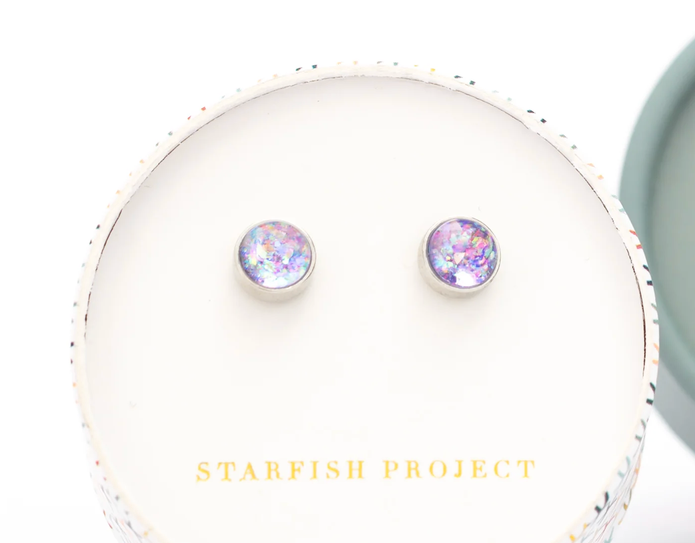 Starfish Project Jewelry - Lora Silver and Lavender Opal Stud Earrings