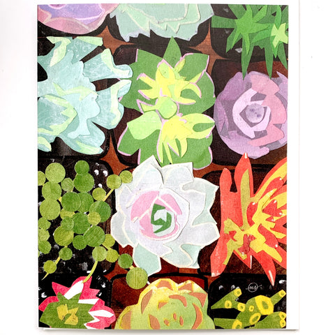 Mandy Warhol Fine Art Notecard - Succulent Garden