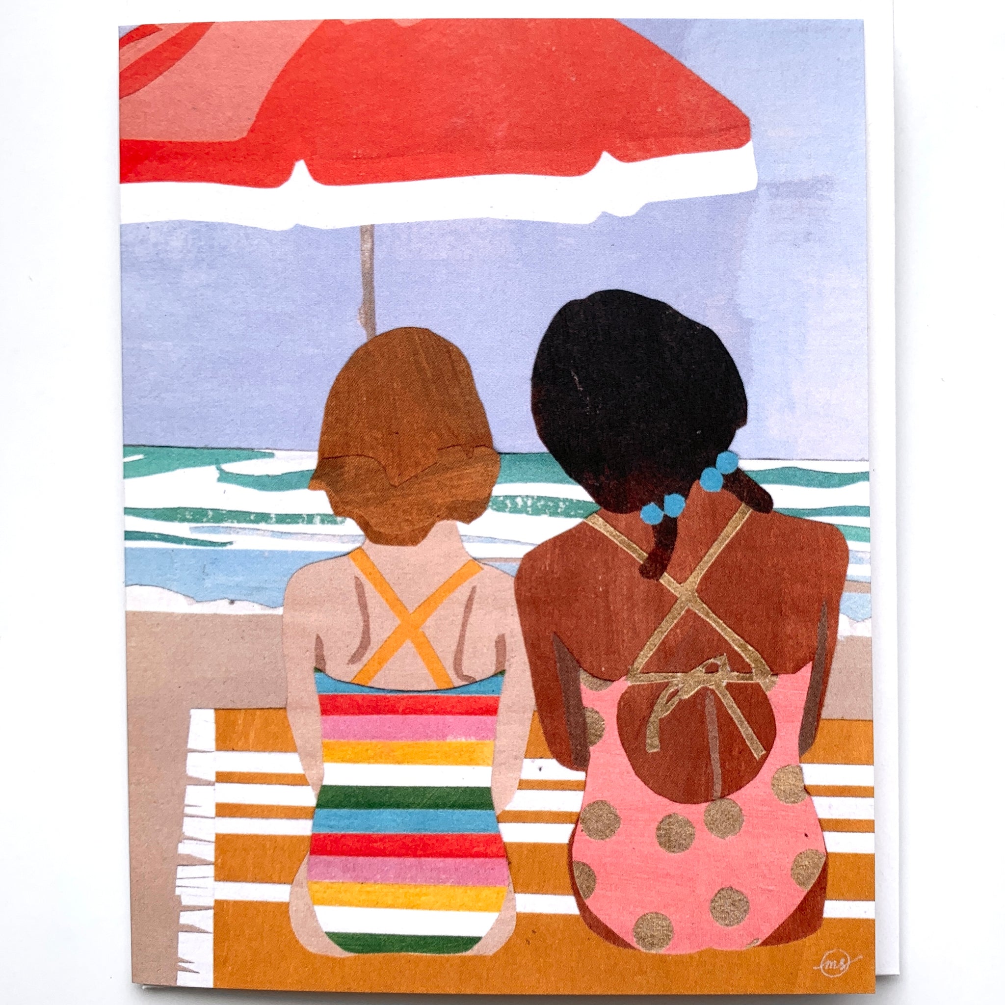 Mandy Warhol Fine Art Notecard - Summer Sisters