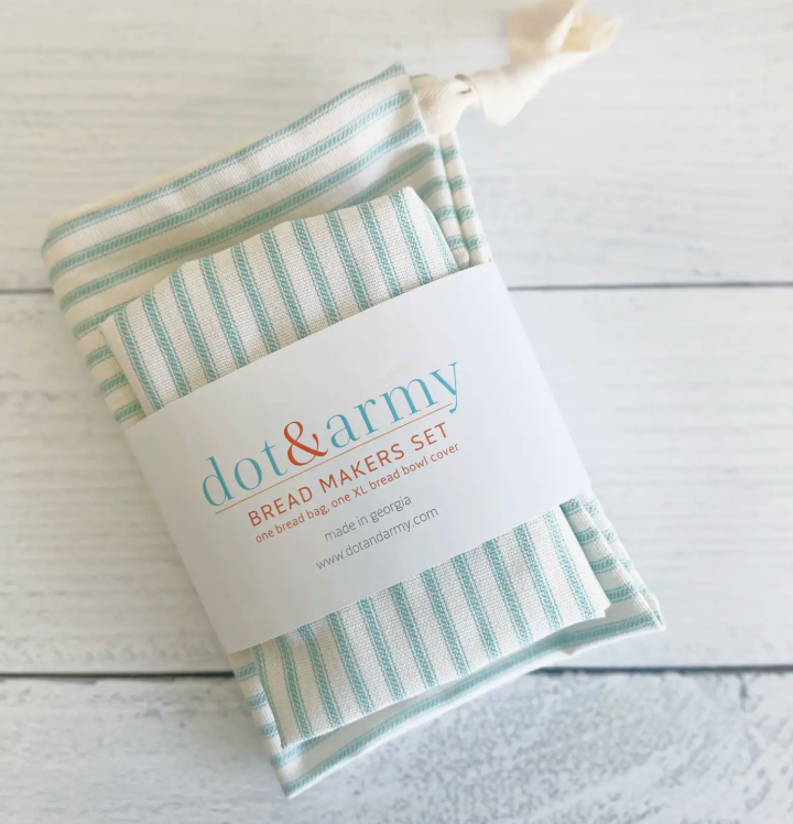 Linen / Cotton Bread Makers Set - Bowl Cover and Bag, Various Patterns