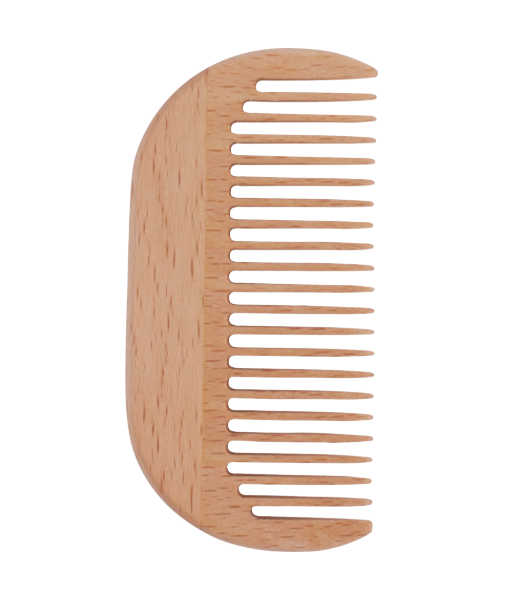 Wooden comb on a white background