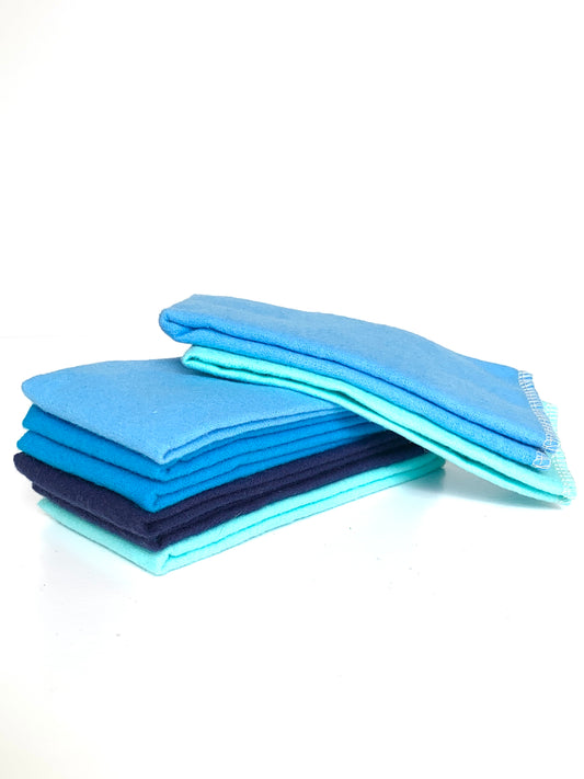 Reusable Non-Paper Towels Set of 8 - Blues
