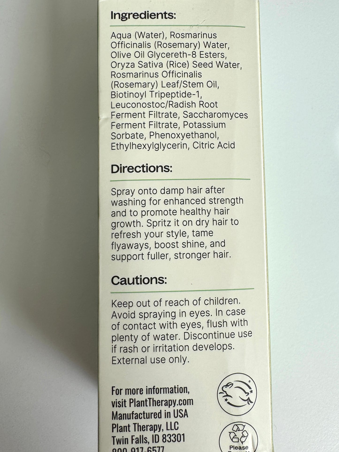 Rosemary And Rice Water Daily Hair Growth Spray