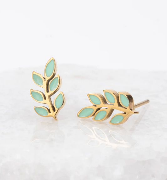 Starfish Project - Rowen Stud Earrings in Mint Enamel