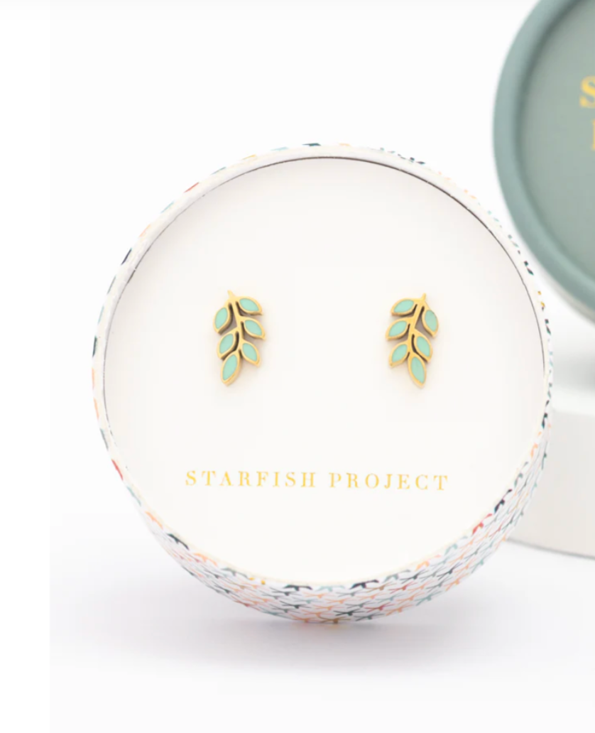 Starfish Project - Rowen Stud Earrings in Mint Enamel