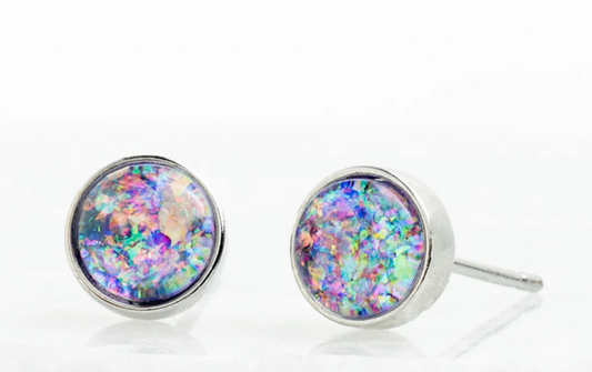 Starfish Project Jewelry - Lora Silver and Lavender Opal Stud Earrings