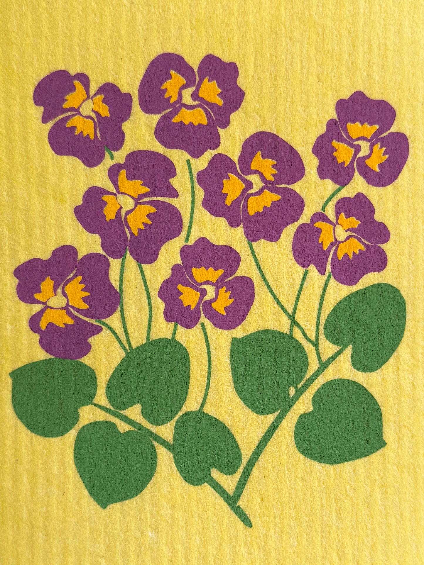 Swedish Dishcloth - Pansies