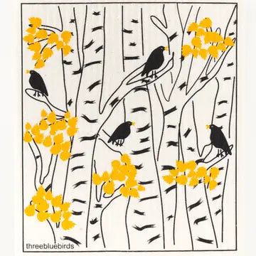 Swedish Dishclothes - Autumn Blackbirds