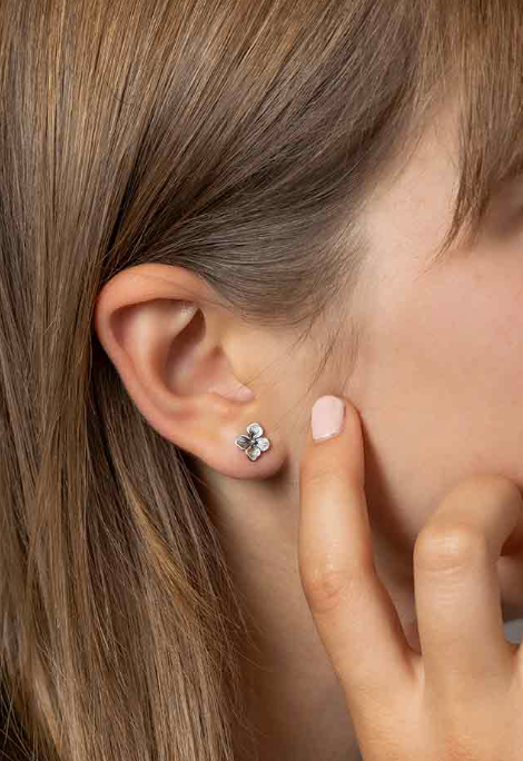 Earrings - Hydrangea Flowers, Recycled Sterling Silver