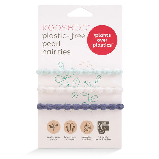 Biodegradable Pearl Hair Ties, 3 Pack