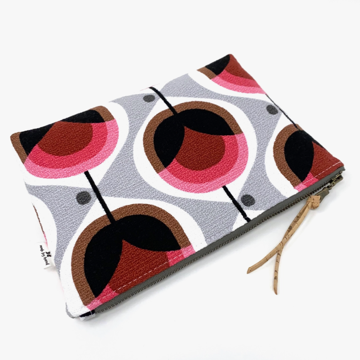 Organic Cotton Pouch - Geo Floral Pink