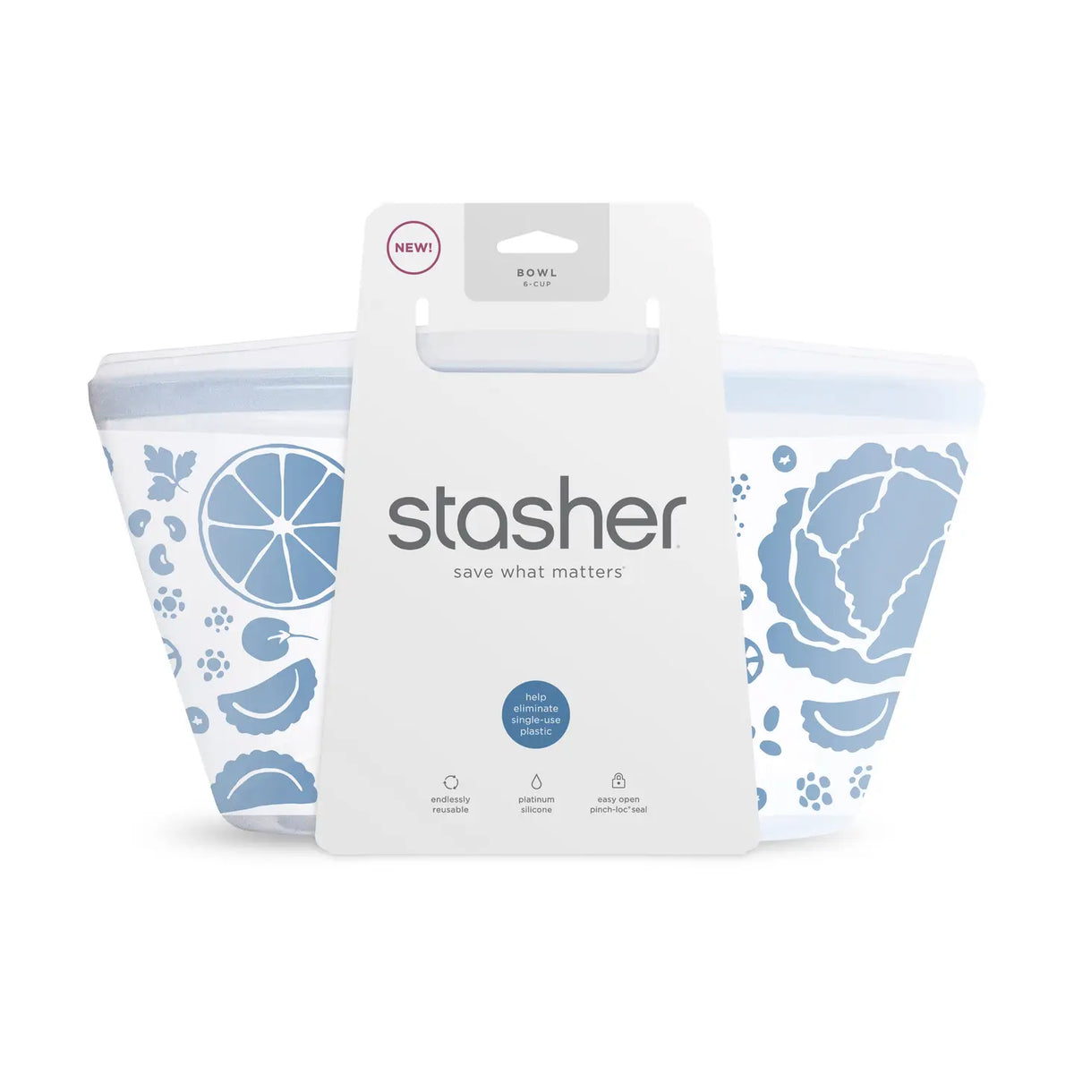 Stasher Bowl, 6 Cup - Clear