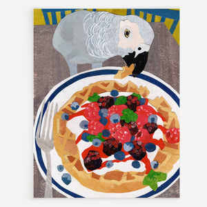 Mandy Warhol Fine Art Notecard - Cloudy with a Chance of Waffles