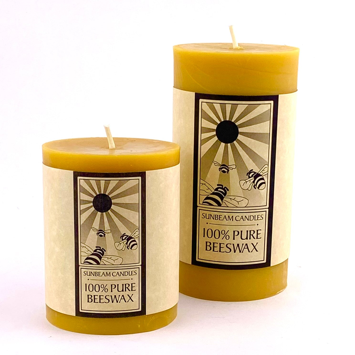 Beeswax Smooth Pillar Candles - 2 Sizes
