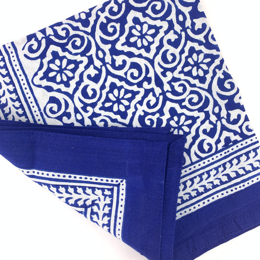 Block Printed Napkin - Blue and White