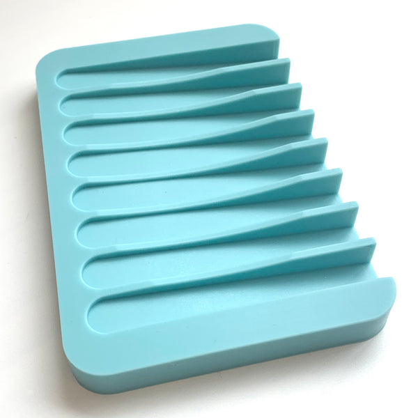 Silicone Waterfall Self-Draining Soap Dish - Blue
