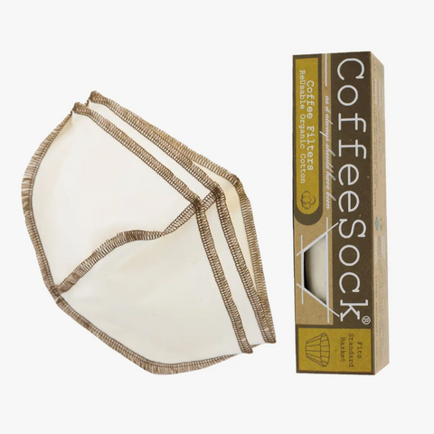 Coffee Filter, Reusable Organic Cotton Set of 2 - Basket 6-12 Cup
