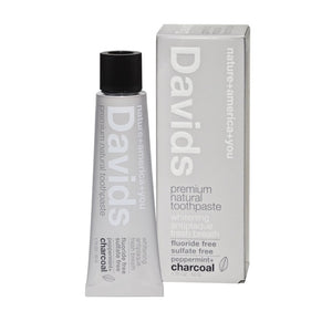 Davids Natural Toothpaste - Charcoal + Peppermint, Travel Size