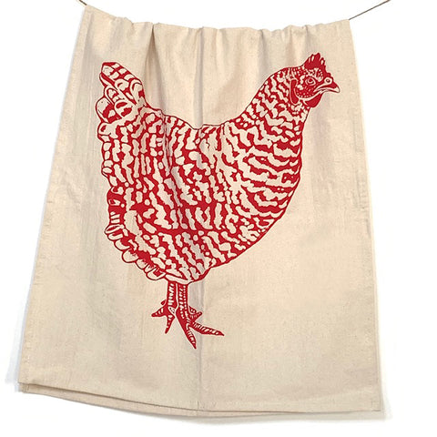 Organic Cotton Kitchen Towel - Chicken Print
