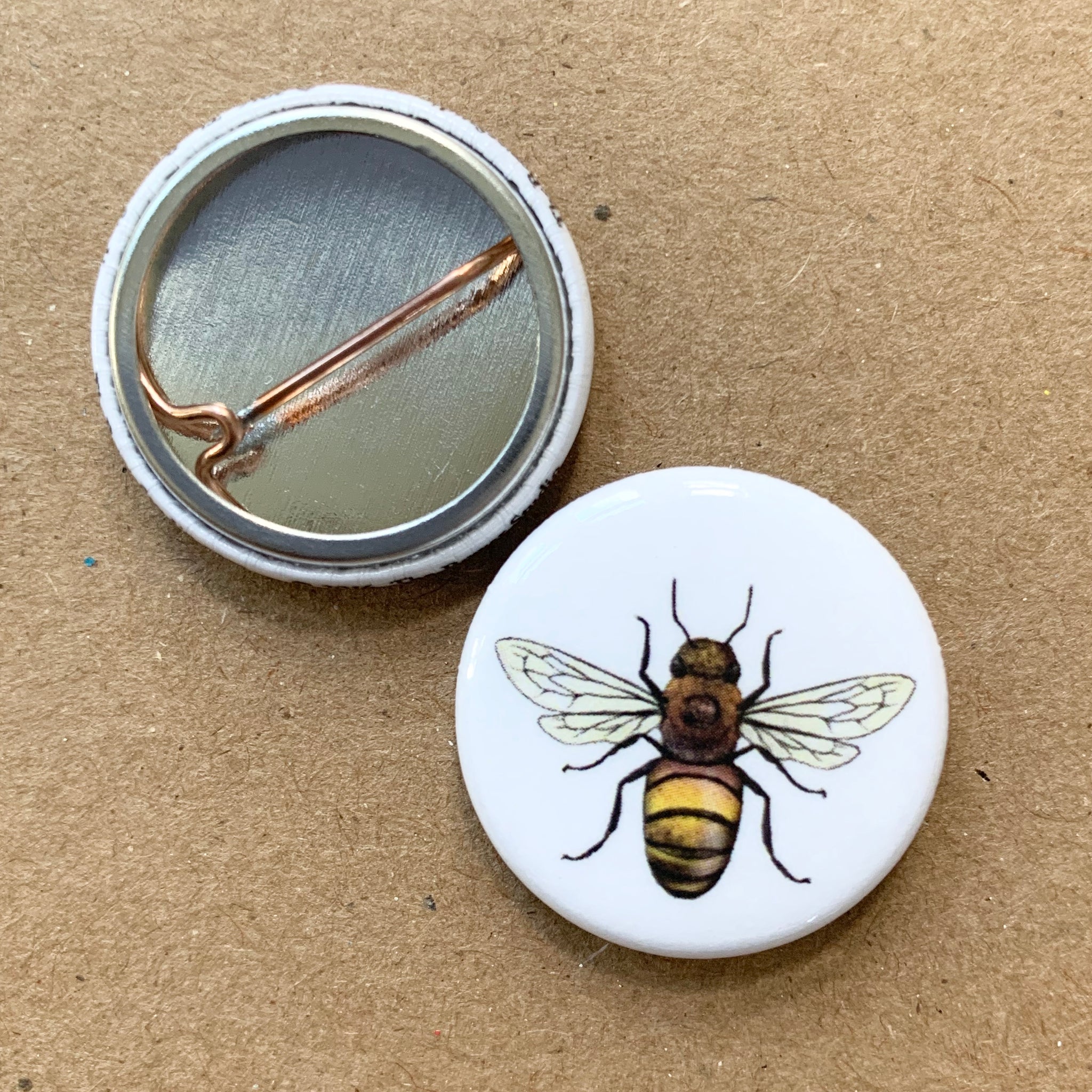 Honey Bee Button Pin