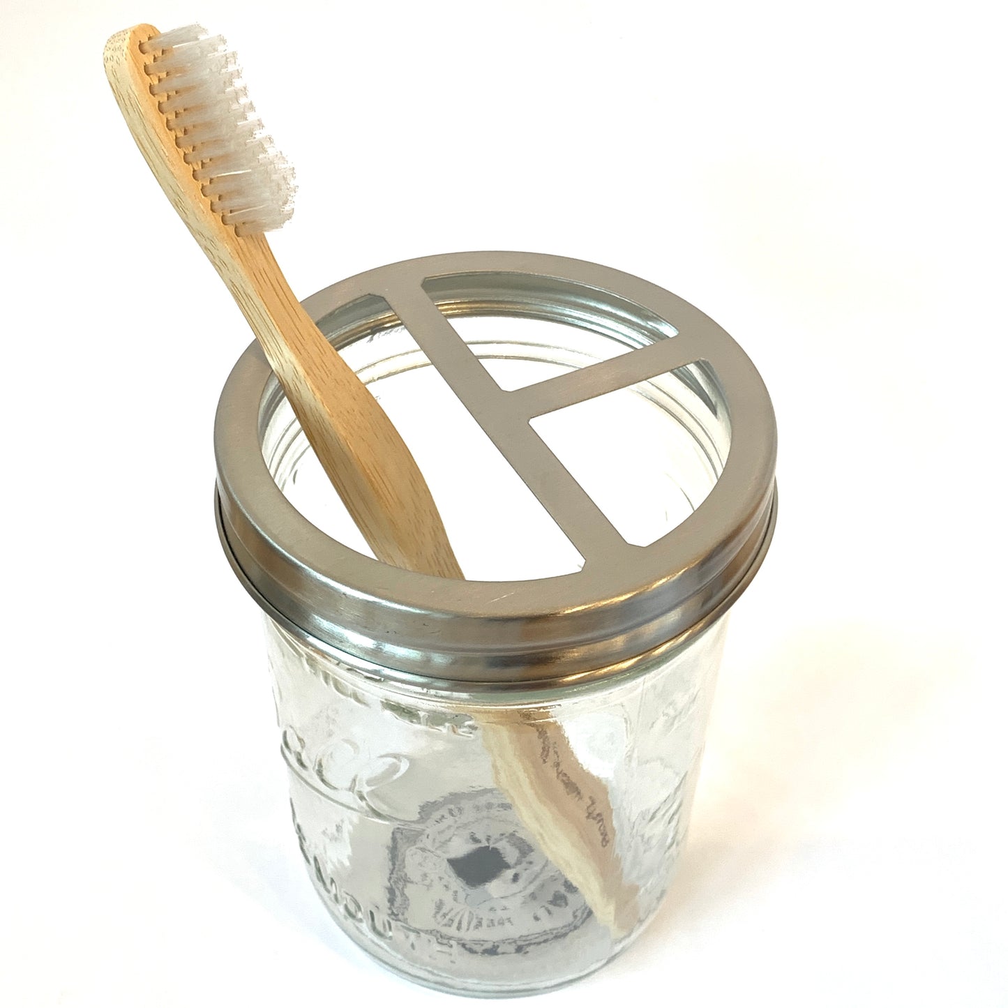 Mason Jar Toothbrush Holder - Stainless Steel