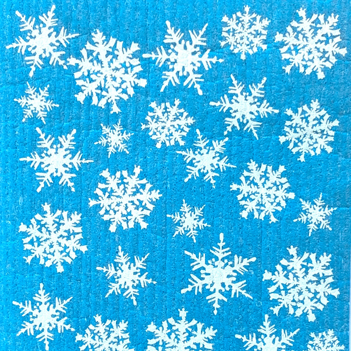 Swedish Dishcloth - Snowflakes, Blue