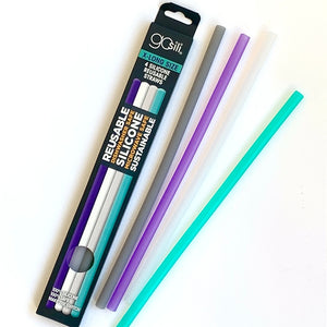 Silicone Straws, Extra Long - 4 Pack