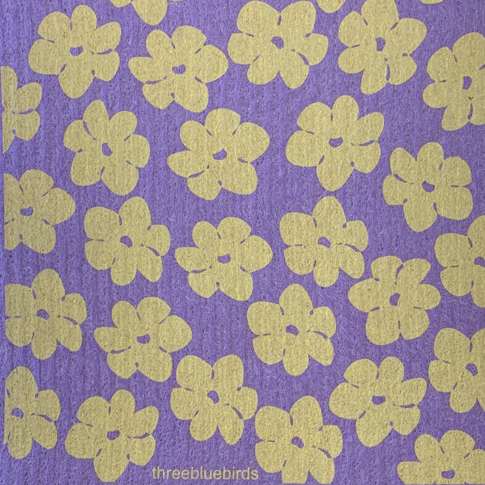 Swedish Dishcloth - Poppies on Purple
